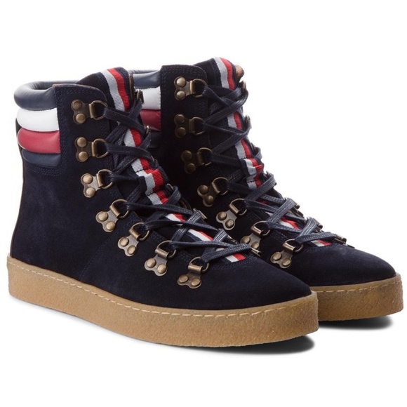 tommy hilfiger navy tj hiking boots